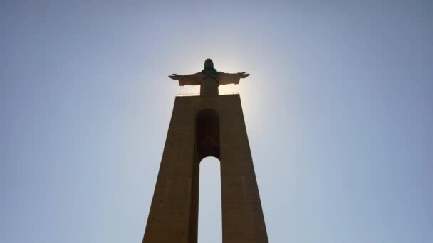 Персоналии Монумент Кристо Рей Лиссабоне — стоковое видео