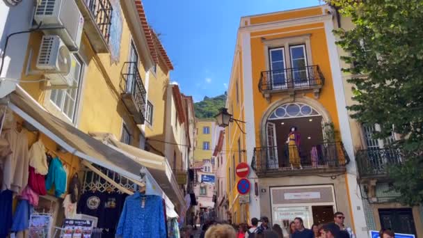 Turister Som Besöker Staden Sintra Portugal — Stockvideo
