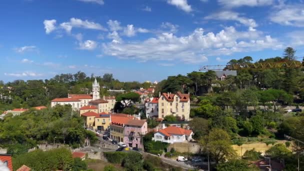 Blick Auf Das Rathaus Und Die Umliegenden Gebäude Sintra — Stockvideo