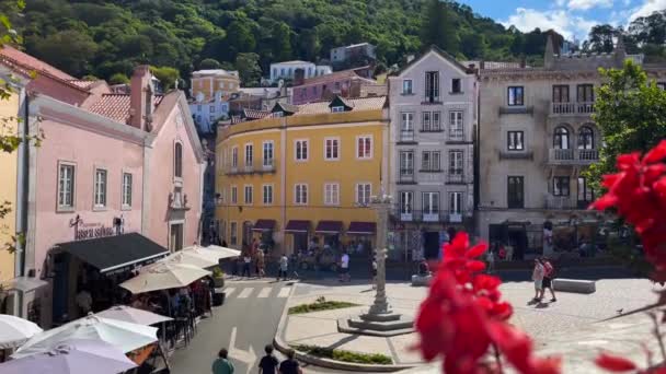 Turistas Praca Republica Sintra — Vídeo de Stock