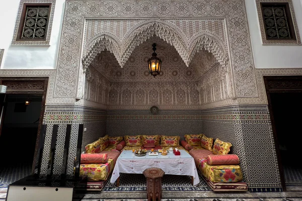 Moroccan Breakfast Served Luxurious Riad Old Medina Fez — Stock Photo, Image