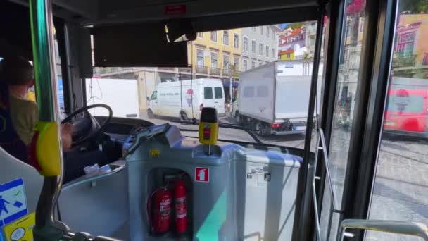 Междугородний Автобус Дороге Лиссабоне — стоковое видео