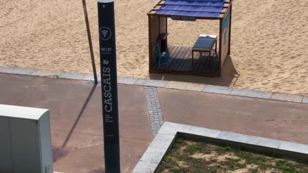 Portekiz Carcavelos Sahilinde Vip Dinlenme Yeri — Stok video