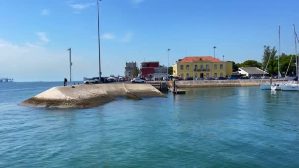 Boote Yachthafen Von Santa Maria Belem Lissabon — Stockvideo