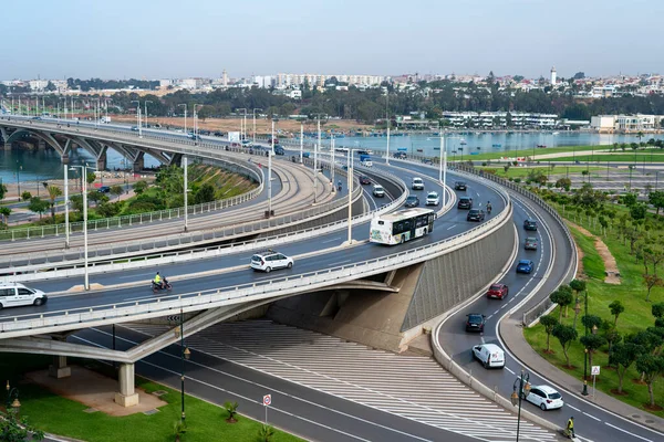 Traffic Hassan Bridge Rabat Morocco — Stock Photo, Image