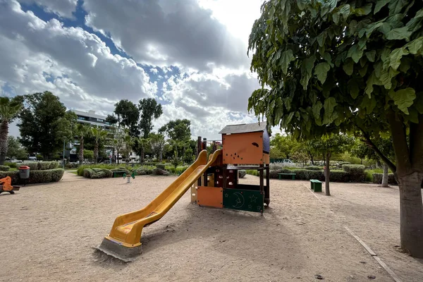 Controle Deslizante Areia Parque Infantil — Fotografia de Stock
