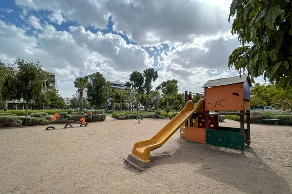Slider Sand Children Playground — Stock Photo, Image