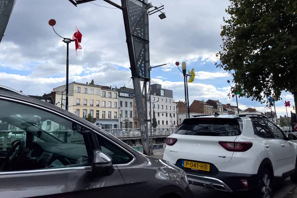 Autos Auf Der Straße Brüssel — Stockfoto