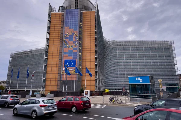 Voitures Circulant Proximité Siège Commission Européenne Bruxelles — Photo