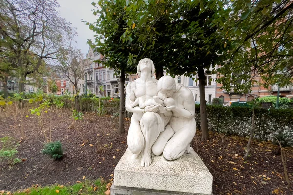 Estatua Nación Naissance Une Plaza Marie Louise Bruselas —  Fotos de Stock