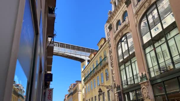 Santa Justa Wyciągu Lizbonie — Wideo stockowe