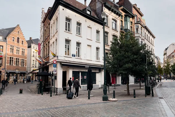Personnes Marchant Dans Les Rues Bruxelles — Photo