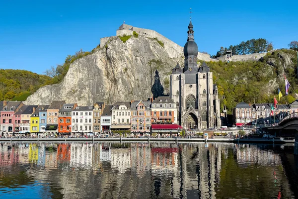 stock image View of the historic town of Dinant with scenic River Meuse in Belgium