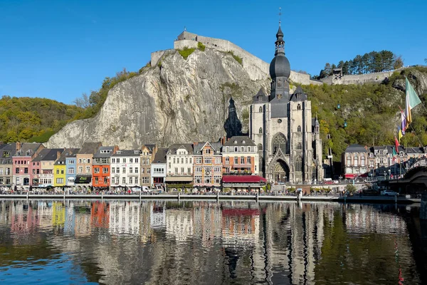 stock image View of the historic town of Dinant with scenic River Meuse in Belgium