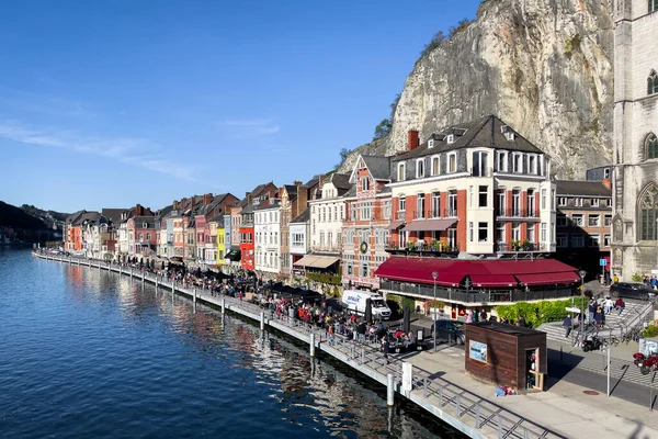 stock image View of the historic town of Dinant with scenic River Meuse in Belgium