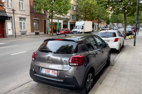 Voiture Citroën Garée Sur Bord Route Bruxelles — Photo