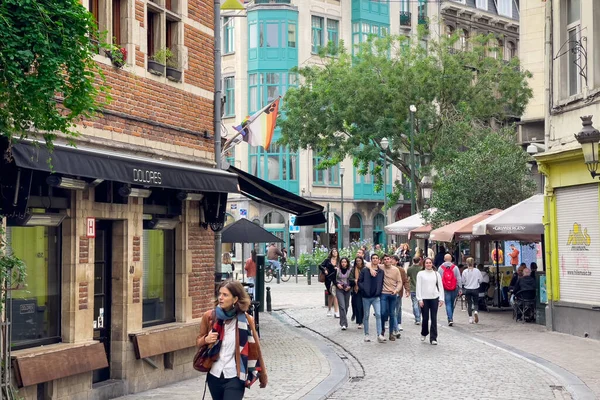 stock image People walking in the street downtown Brussels