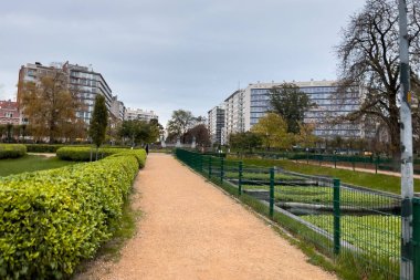 Brüksel 'deki Ambiorix Meydanı' nda yeşil yapraklar