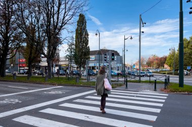 Brüksel 'de yoldan geçen bir kadın