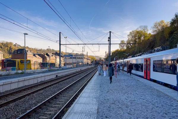 stock image The railway station of Dinant in Belgium