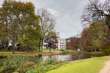 Brüksel 'deki Leopold parkında bir gölet