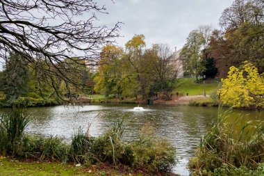 Brüksel 'deki Leopold parkında bir gölet