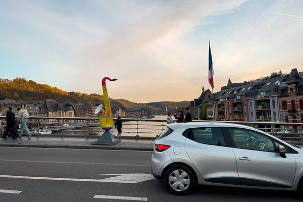 Carros Sobre Ponte Charles Gaulle Dinant Bélgica — Fotografia de Stock