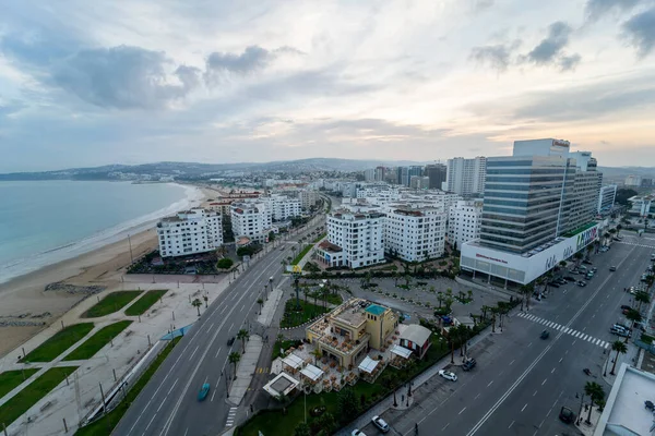Fas Taki Tanger Şehir Merkezindeki Binaların Panoramik Görüntüsü — Stok fotoğraf