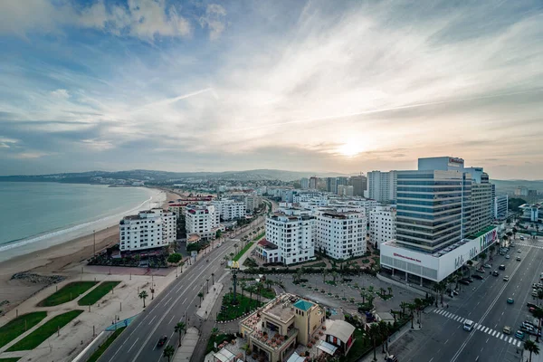 Panoramiczny Widok Budynki Centrum Tanger Maroku — Zdjęcie stockowe
