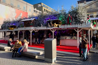 Brüksel, Belçika 'nın merkezinde Noel Pazarı