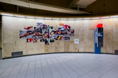 Brüksel 'deki çeşitli insanlar arasındaki barışçıl bağlantıları gösteren bir grup fotoğraf