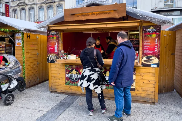 stock image Christmas Market in the center of Brussels, Belgium