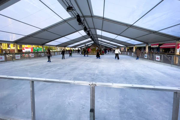 Orang Orang Ice Skating Arena Brussels Belgia — Stok Foto