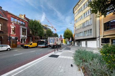 Brüksel, Belçika 'da trafik düşük