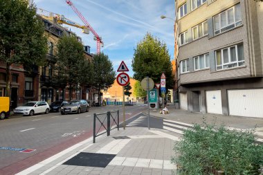 Brüksel, Belçika 'da trafik düşük