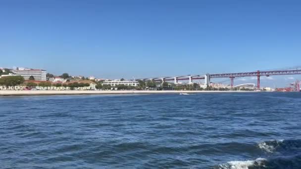 Brücke Vom April Lissabon Portugal — Stockvideo