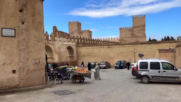 Люди Які Ходили Старій Медині Міста Фес Марокко — стокове відео
