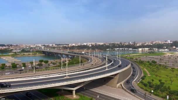 Traffic Hassan Bridge Rabat Morocco — Stock Video