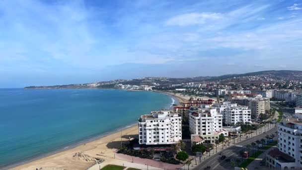 Timelapse Panoramiczny Widok Centrum Miasta Tanger Maroku — Wideo stockowe