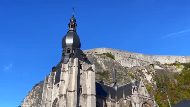 Notre Dame Dinant Belgii — Wideo stockowe