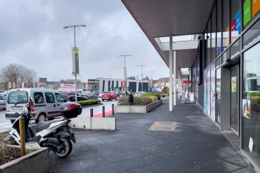 Cars parked in an outdoor parking lot in Brussels, Belgium