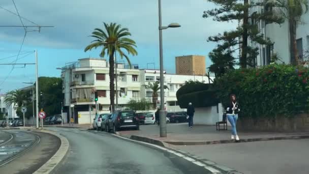 Dashcam View Car Driving Road Rabat Morocco — Vídeo de Stock
