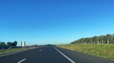 Dashcam view of a car driving on the highway in Morocco