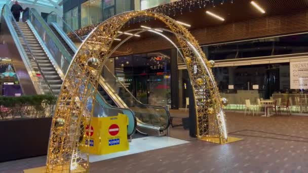 Christmas Decoration Shopping Center Brussels Belgium — Vídeo de Stock