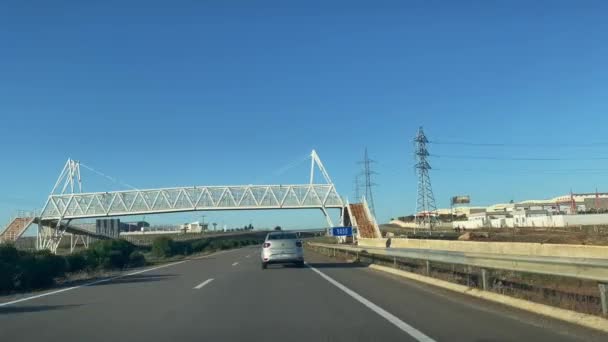 Dashcam View Car Driving Highway Morocco — Vídeo de stock