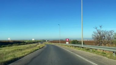 Dashcam view of a car driving on the highway in Morocco