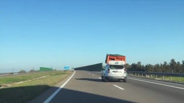 Dashcam view of a car driving on the highway in Morocco