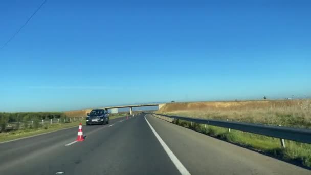 Dashcam View Car Driving Highway Morocco — Vídeo de Stock