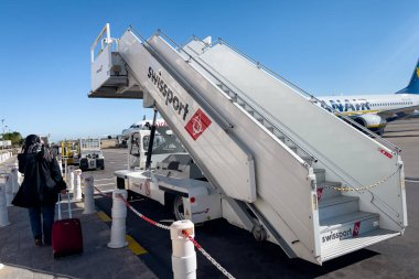 Boarding step ladder at Fes Sais international airport, Morocco