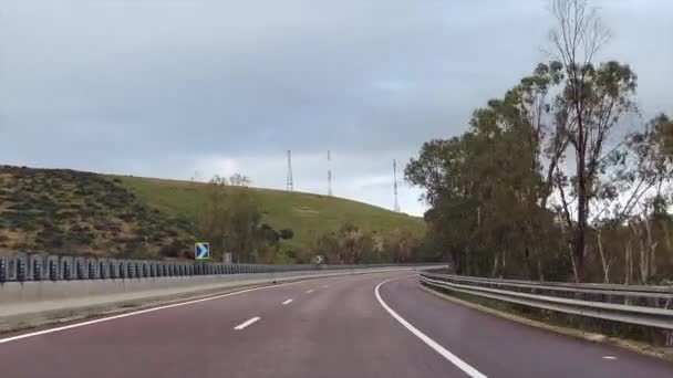 Dashcam View Car Driving Highway Morocco — Vídeos de Stock